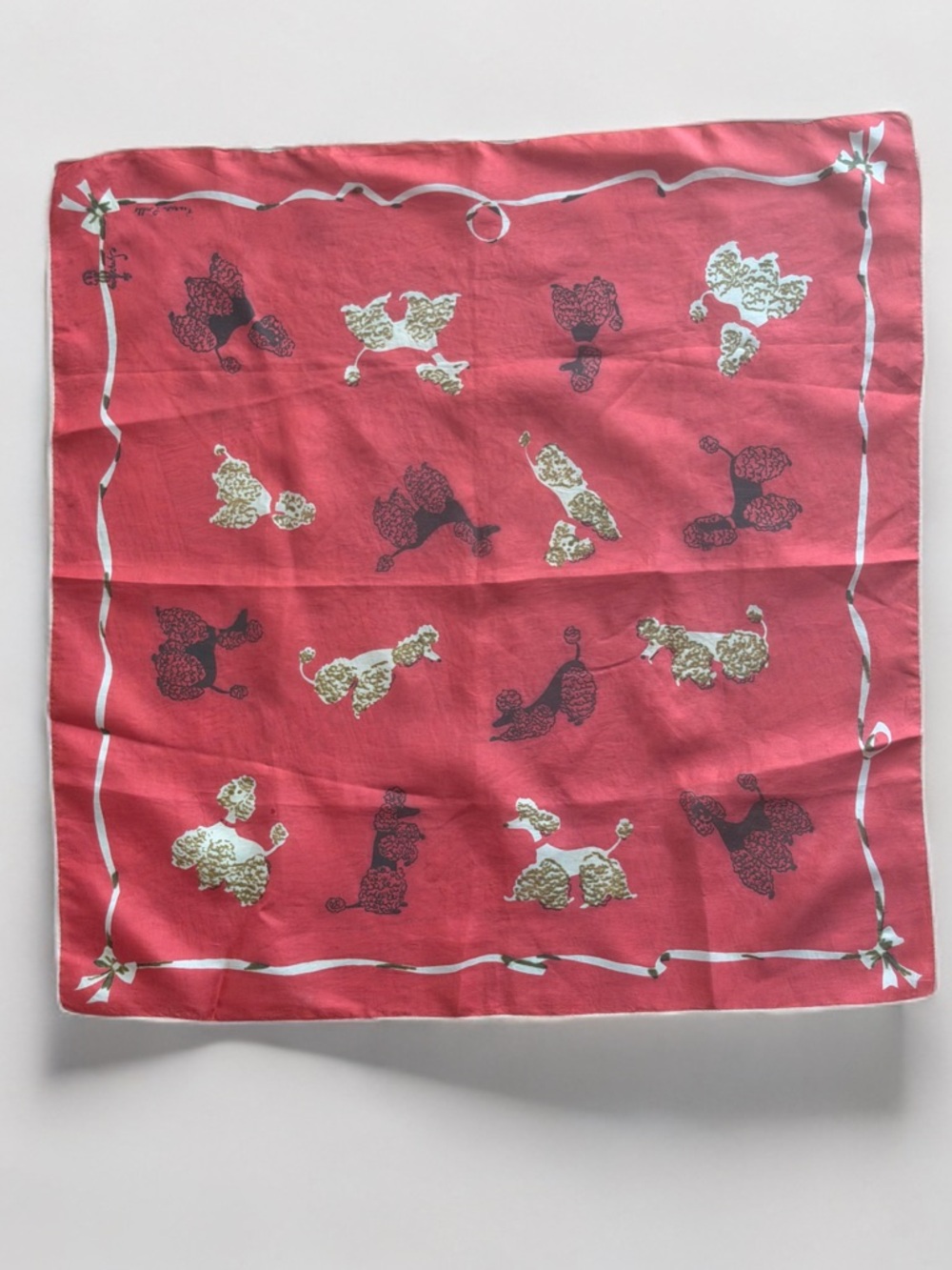 Symphony Viennese Poodle Vintage Silk Scarf